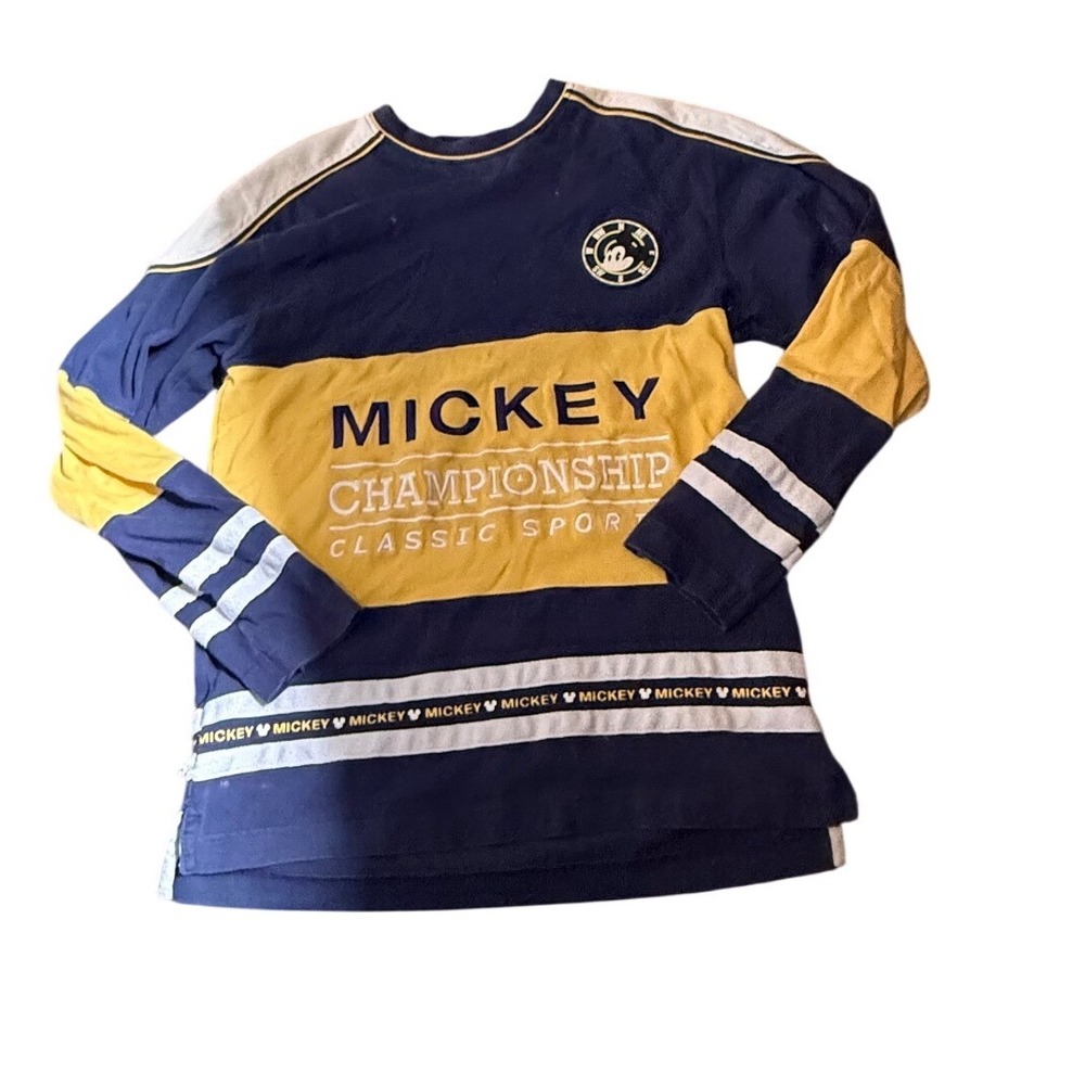 Vtg Disney Store Mickey Championship Classic Sports Long Sleeve Shirt Unisex S
